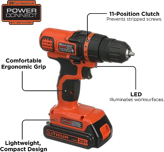 BLACK+DECKER ldX120pack 20V max Cordless Drill